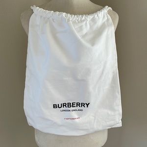 Burberry White Backpack Drawstring Bag 100% Cotton Logo Riccardo Tisci New